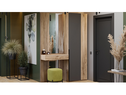 Композиция Прихожей ПОРТО Яблоня Беллуно/Графит софт