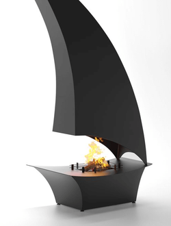 Современный подвесной камин ПАРУС