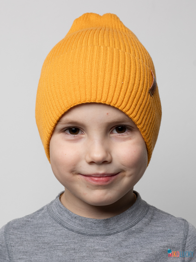 Шапка 25301-01 50%хлопок 50%акрил, горчичный 56-58