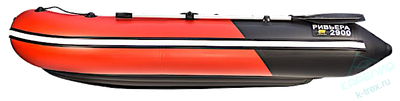 Лодка ПВХ Мастер Лодок Ривьера Компакт 3200НДНД "Комби" Красный / Чёрный