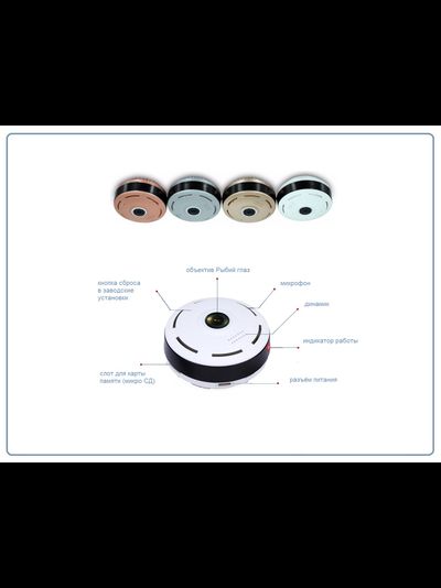 Потолочная WiFi видеокамера панорамная с DVR (fish_ufo_G), 960P HD (360EyeS)