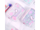 Водонепроницаемая прозрачная косметичка с застёжкой молнией «Розовый кот» Makeup Bag Cherry Cat