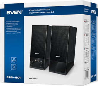 Колонка для компьютера или ноутбука Sven SPS 604 (черный)