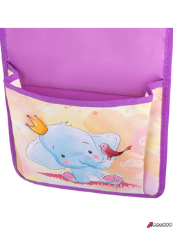 Кармашки-органайзер в шкафчик для детского сада ЮНЛАНДИЯ на резинке, 5 карманов, 21×68 см, «Elephant», 270411