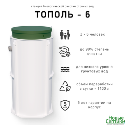 Септик без откачки Тополь 6