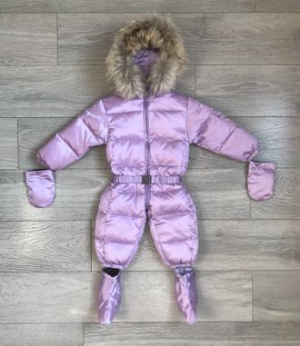 М. 260  Комбинезон Moncler шелковый светло сиреневый (80)