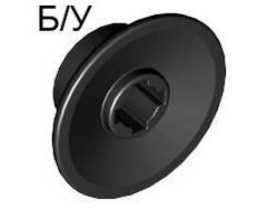 ! Б/У - Train Wheel Small, Hole Notched for Wheels Holder Pin, Black (50254 / 4227006 / 4295370) - Б/У