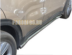 Защита штатного порога труба d60 для Kia Sportage 2018-2021