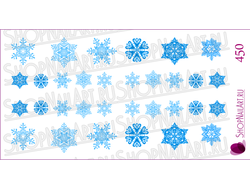 Слайдер-дизайн 450 - Голубые снежинки, аппликация.