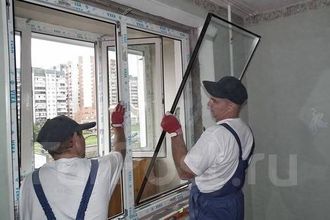 Монтаж стеклопакета  и стекла - 2 монтажниками (изделия более 1 м2)