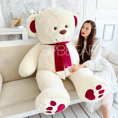 Гигантский плюшевый медведь 190 см бежевый Кевин