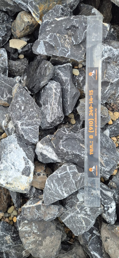 Черный мрамор, фракция 100-150 мм