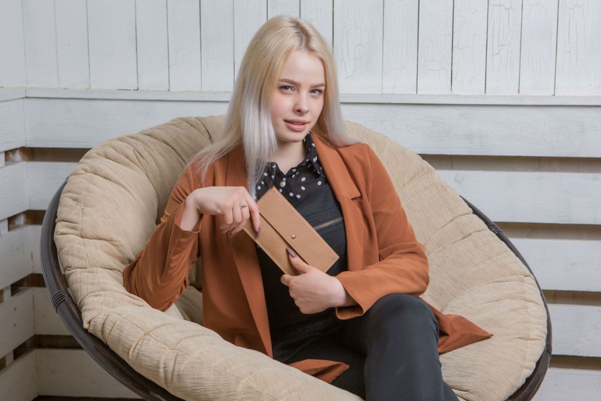 кошелек женский из кожи, сделано на родине