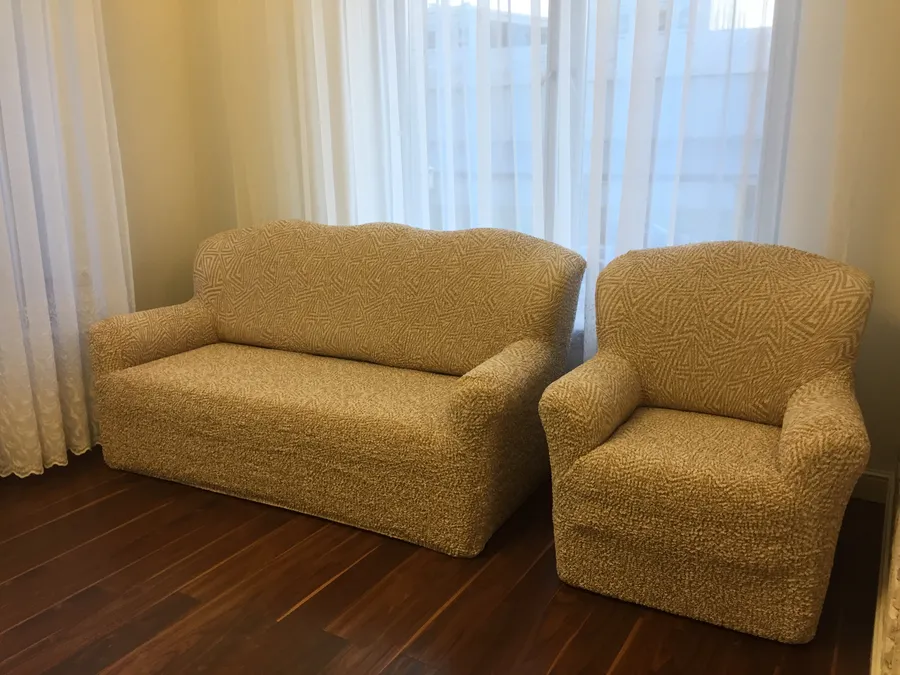 ЧЕХОЛ НА 3ХМ ДИВАН ВИСТА МЕАНДР БЕЖ