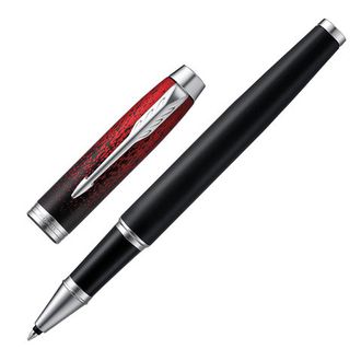 Ручка-роллер PARKER "IM Red Ignite CT", корпус латунь, детали хром, черная, 2074032
