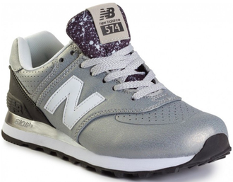 New Balance 574 Серые кожа женские (36-40) Арт. 223MF-A