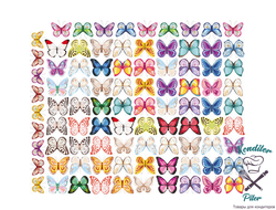 Вафельные бабочки разноцветные двухсторонние микс, 10 штук
