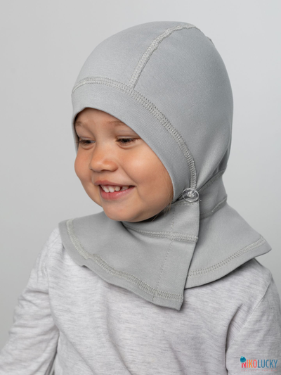 Шапка-шлем 24301-01 95%хлопок 5%лайкра, серый 42-44