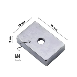 Сухарь пазовый прямоугольный М4