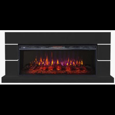 Линейный электрокамин Норд черный с очагом FreeSpace 50 LED FX QZ