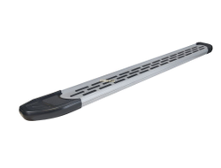 Пороги алюминиевые "Premium Silver" 2000 серебристые Slitkoff для Volkswagen TERAMONT (2018-2025)