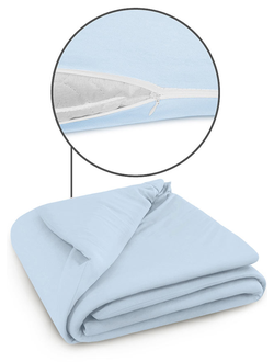 Пододеяльник Cleo трикотажный на молнии 220х200 100% хлопок (голубой) 220/06