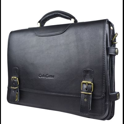 Кожаный портфель Realdo black (арт. 2017-01)