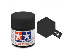 Tamiya: Краска акриловая X-18 "Semi-Gloss Black"