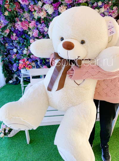 Большой плюшевый медведь 150 см бежевый Михель