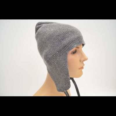 Шапка ушанка Vizio 1704 UL серая кашемир
