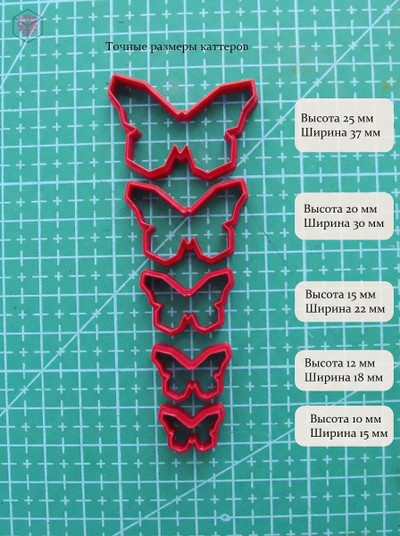 Набор мини каттеров "Бабочки №6"