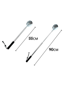 Черпак телескопический 55-90см, с зубчиками, ручка неопрен, диаметр 9,5см