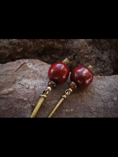 Серьги в стиле бохо "Сказка про волшебные лесные ягоды"