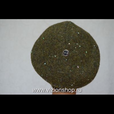 Зимний женский берет зима 2020 Италия Vizio 6442 зеленый