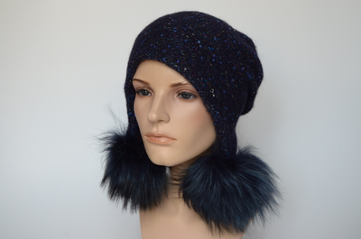 Визио шапка ушанка с помпонами зима 2023 - 2024