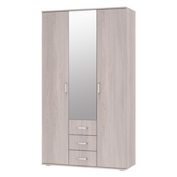 Белла Шкаф 3-х створчатый (лдсп) (Ясень белый), Ш1202хВ2120хГ474 мм