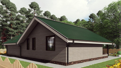 Одноэтажный каркасный дом с тремя спальнями 140м² (SK4)