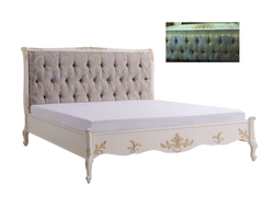 Кровать двуспальная МИК MK-5010-WG Белый с золотом 200х180