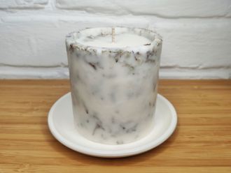 Ботаническая свеча из соевого воска с ягелем, 1 шт., 7,5 x 7,5 см