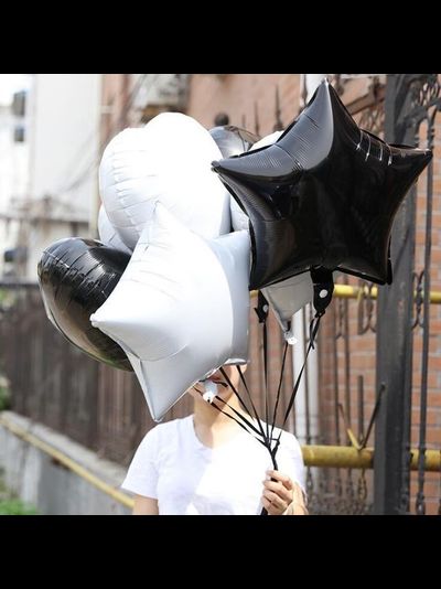 НАБОР ФОЛЬГИРОВАННЫХ ШАРОВ "BLACK AND WHITE"