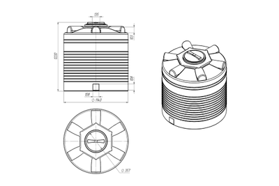Размеры пластиковой емкости для воды на 1000 литров ЭВЛ