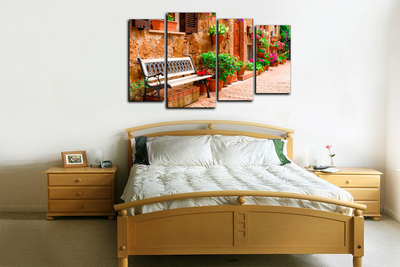 Модульная картина "Цветная улочка Италии"