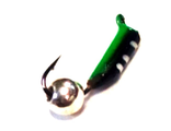 Мормышка вольфрамовая Столбик чёрн шар серебро вес.0.34gr.10mm. d-2.0mm.