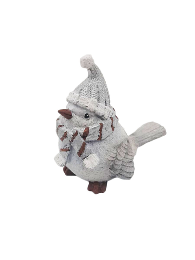 Фигурка декоративная "Птичка",белая с вытянутой шапкой