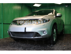 Защита радиатора Nissan Murano Z51 (рестайлинг) 2010-2015 black PREMIUM