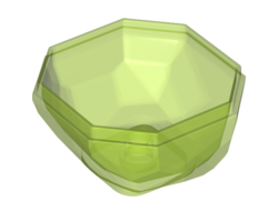 Rock 4 x 4 Octagonal Boulder, Bottom, Trans-Bright Green (30294 / 6299469)
