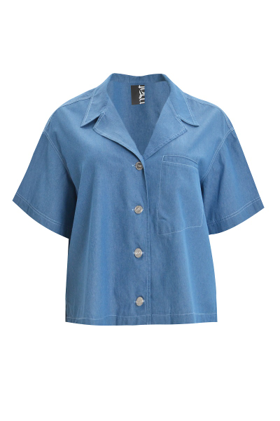 Рубашка голубая свободного кроя