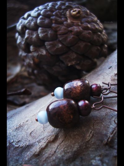 Бохо-серьги "Две серёжки для белочки, лесной принцессы"