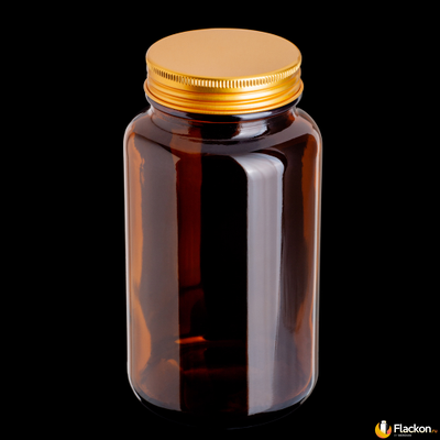 банка для бад 300 мл темное стекло с алюминиевой крышкой