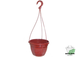 Кашпо НИКА 20 см 3л с подвесом и поддоном (терракот)